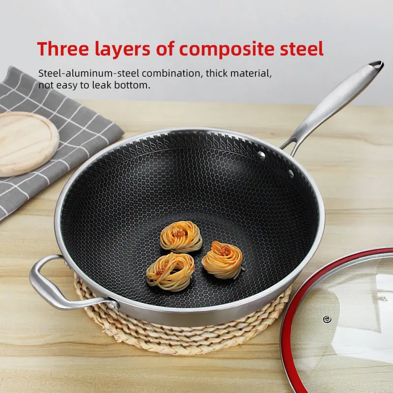 wholesale tri ply stainless steel frying pan