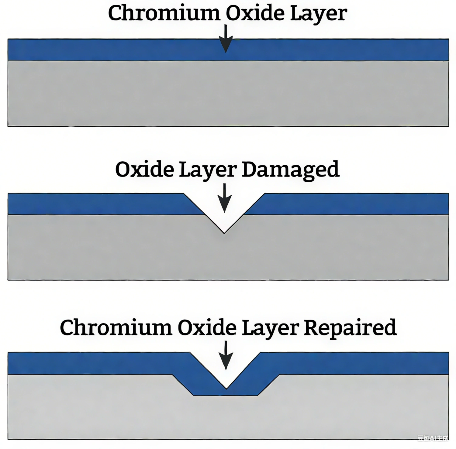 Stainless Steel Chromium Oxide Layer Formation