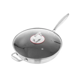 Wholesale Stainless Steel Non-Stick Wok with Dual-Handle — Tri Ply Stainless Steel Bottom