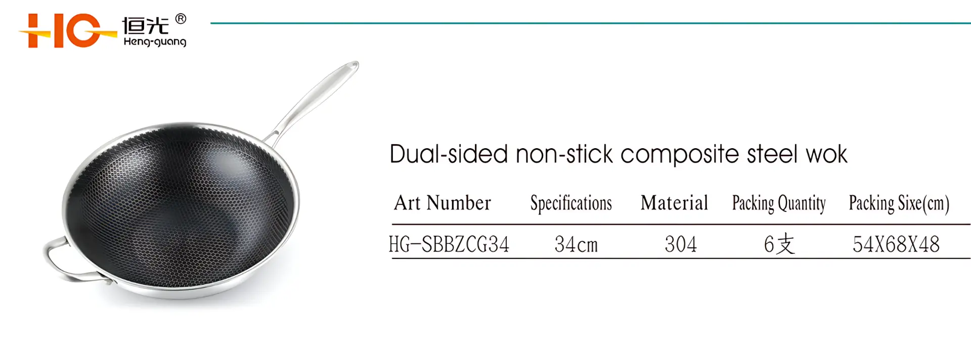 parameters of stainless steel non-stick wok