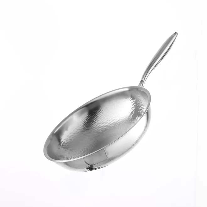 wholesale stainless steel hammered wok (4)