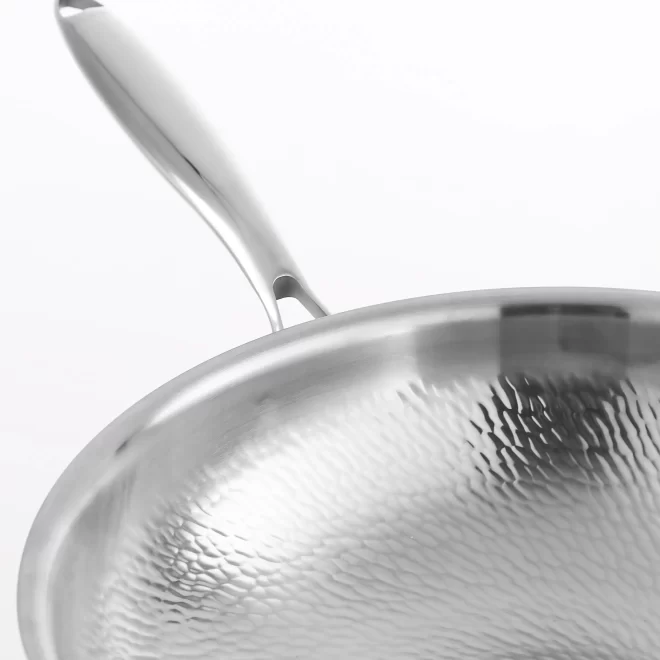 wholesale stainless steel hammered wok (6)